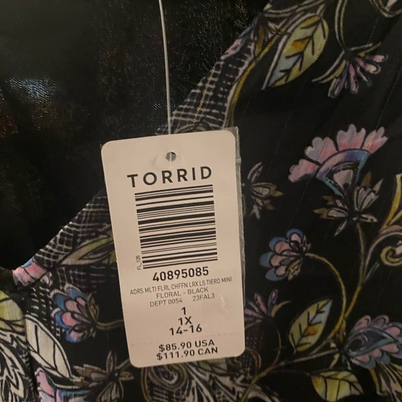 NWT Mini Lurex Chiffon Tiered boho Dress - sold out colour- 1X - Picture 6 of 11